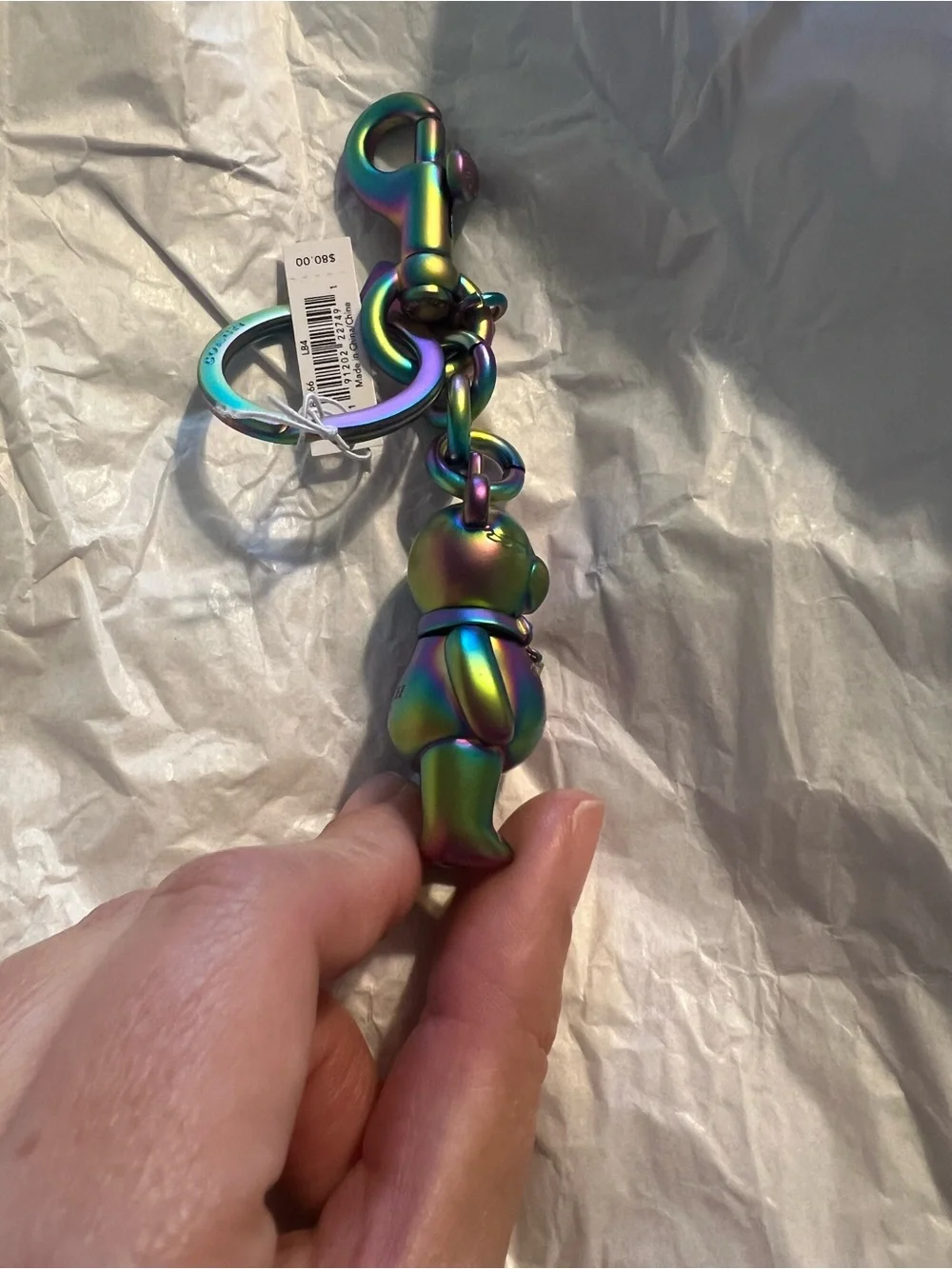 Coach 3D Oil Slick Bear Charm NWTS!